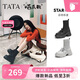 他她（TATA）靴子2025冬商場(chǎng)同款百搭時(shí)裝靴 黑色 36