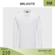巴魯特（Brloote）簡(jiǎn)約長(cháng)袖T恤男純棉百搭寬松半高領(lǐng)打底衫秋冬 白色 180/100A