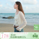 三彩2025秋季新款鏤空針織衫V領(lǐng)輕薄毛衫外套短款開(kāi)衫簡(jiǎn)約罩衫M 珍珠白 L 165/88A