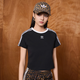 阿迪達斯（adidas）三葉草 短袖女上衣夏季新款t恤純棉親膚透氣運動(dòng)修身短袖圓領(lǐng)T恤 JC8703 黑 L