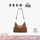PECO小丑Hobo包春夏新款單肩復古植鞣皮大容量通勤手提旅行托特包 中號琥珀色頭層半樹(shù)膏牛皮