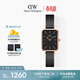 丹尼爾惠靈頓（DanielWellington）DW女士手表復古小方表輕奢小眾石英腕表送女友生日禮物DW433