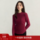 茵曼抽繩收腰顯瘦半高領(lǐng)打底衫女2025秋季新年紅裝通勤簡(jiǎn)約套頭針織衫 棗紅 M