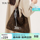 toutou2025新款女包帆布托特包大豹紋通勤上班單肩腋下包生日禮物送女友