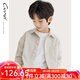純一良品（CUNYI）童裝男童長(cháng)袖襯衫兒童襯衣春秋裝新款中大童條紋假兩件上衣 卡其條紋 160 cm