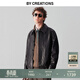 By Creations柏品頭層綿羊皮真皮皮衣男士商務(wù)休閑翻領(lǐng)皮夾克短款防風(fēng)保暖外套 黑咖 XL