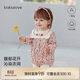 babylove女寶寶包屁衣嬰幼兒春秋款純棉三角哈衣外出衣服馥郁花開(kāi)