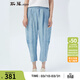 斯琴女春夏仔蘭純棉褶皺印記水洗做舊九分直筒寬松薄款牛仔褲 CKC2008 仔蘭 XL