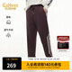 卡賓（CABBEEN）【側邊織帶】卡賓寬松束腳抗皺休閑褲男2025秋季復古風(fēng)拼接運動(dòng)褲 酒紅色74 M /170/48