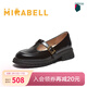 美麗寶（Mirabell）皮鞋女士休閑粗跟英倫風(fēng)瑪麗珍鞋 黑色 36