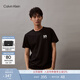 Calvin KleinJeans夏季男士簡(jiǎn)約ck鏤空字母純棉休閑通勤圓領(lǐng)內搭短袖T恤上衣 BEH-太空黑 M