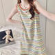 阿寶莉2026新款夏季天無(wú)袖女條紋背心睡裙薄款孕婦大碼睡衣可外穿家居服 95746女 【不帶胸墊】 2XL 建議體重140-160斤