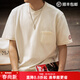 馬登工裝美式復古重磅T恤棒球領(lǐng)口袋寬松純棉半袖短袖打底衫男夏 象牙白 【尺碼偏大/建議拍小一碼】 L