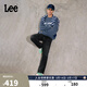Lee25冬新726標準中腰直筒磨毛黑灰色男牛仔褲保暖 黑灰色 32
