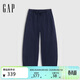蓋璞（GAP）女裝2026春季新款中腰寬松水洗廓形彎刀褲休閑褲馬蹄褲869778