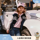 Teenie Weenie Kids小熊童裝25年女童拼色運動(dòng)休閑棒球領(lǐng)外套 藏青色 120 cm