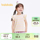 巴拉巴拉童裝寶寶t恤女童短袖兒童上衣2025夏條紋t甜美小飛袖208225117022