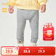 巴拉巴拉童裝寶寶褲子女童嬰兒打底褲翻腳口設計精致繡花可愛(ài)萌趣 淺花灰00202 90