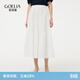 歌莉婭顯瘦半身裙白月光度假出游穿搭傘擺棉長(cháng)款半裙1E3R2B230 05W米白 M