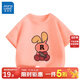 真維斯女童短袖t恤純棉兒童夏季運動(dòng)半袖上衣女孩可愛(ài)夏裝打底衫 橙 橙線(xiàn)兔 160