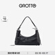 GROTTO個(gè)樂(lè )26年新款ArkHobo小牛皮單肩斜挎包小號高級感通勤女包 經(jīng)典黑 銀標 S