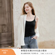 香影白色帶胸墊u領(lǐng)背心女2026春季新款遮副乳吊帶短款內搭小上衣 黑色 L 165/88A/110-125斤