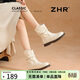 ZHR厚底短靴女2025新款冬季平底堆堆靴加絨加厚東北馬丁靴洋氣小短靴