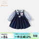 班喜迪女童連衣裙春裝新款洋氣寶寶公主裙周歲禮服春秋款兒童學(xué)院風(fēng)裙子