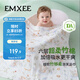 嫚熙（EMXEE）兒童浴巾竹棉泡芙紗布浴巾新生嬰兒寶寶洗澡大毛巾天鵝花園115cm