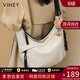 viney新款帆布包包女包斜挎包大容量單肩包生日禮物送女友老婆 【米白】高檔實(shí)用輕奢餃子包 時(shí)尚品牌百搭休閑新月包