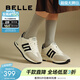 百麗（Belle）跑道家族復古小金甘德訓鞋女商場(chǎng)同款阿甘鞋休閑運動(dòng)鞋D2C1DAM5 白色 【小金甘1.0】 37 (235mm)