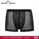 BODYWILD男士?jì)纫峦笟饩W(wǎng)紗輕薄舒適裝腰平角內褲ZBN23EG4黑色170
