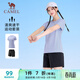 駱駝（CAMEL）速干運動(dòng)服女短袖T恤褲跑步兩件套裝 J25BAXLN076 薇紫色/黑 L