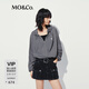 MO&Co.外套夏UPF50+防曬服抽繩連帽短款MBE2COTT01戶(hù)外穿搭 巖灰色 M /165