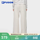 FILA FUSION斐樂(lè )潮牌官方梭織長(cháng)褲女冬季新款寬松休閑工裝褲 石板灰-GY M 165/66A/M