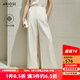 艾諾絲雅詩(shī)商場(chǎng)同款夏季新品通勤100%苧麻極簡(jiǎn)高腰闊腿休閑褲女40423035 奶油米 S