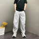 美式男褲2026年夏季新款痞帥寬松哈倫褲青年男士休閑戶(hù)外直筒褲子 白灰色【8980】 3XL (建議175-190斤)