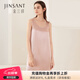 金三塔真絲睡衣女100%桑蠶絲簡(jiǎn)約背心式真絲睡裙絲綢睡衣 十樣錦粉 XL
