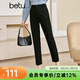 betu百圖女裝秋冬新款休閑褲高腰微彈哈倫褲百搭休閑褲女2210T69 黑色 S