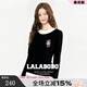 LALABOBO【商場(chǎng)同款】假兩件長(cháng)袖T恤25年冬新原創(chuàng  )高級撞色外套RBED-WSDT14 黑色 L
