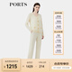 PORTS寶姿女裝早秋新款商務(wù)通勤純色休閑直筒長(cháng)褲ALP9P003QWQ053 奶白色 XL (10)