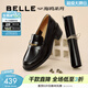 百麗（Belle）氣質(zhì)高跟樂(lè )福鞋女商場(chǎng)同款羊皮通勤樂(lè )福鞋3PAF2CA5預售 黑色 37 (235mm)
