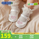 江博士秋新女寶兒童禮儀鞋學(xué)步鞋女童公主鞋防滑兒童皮鞋 白色 22 腳長(cháng)約13.0-13.7