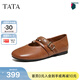 他她（TATA）女鞋2026春季羊皮淺口鞋子休閑氣質(zhì)粗跟瑪麗珍鞋XTT02AQ6 黑色（寬版） 37