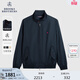 布克兄弟（BrooksBrothers）男士春夏純色美式logo哈靈頓夾克男士外套 4004-藏青色 L