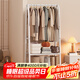 安爾雅衣帽架鐵藝衣架落地臥室內立式簡(jiǎn)易雙層掛衣架可移動(dòng)掛鉤晾衣服架