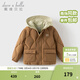 戴維貝拉（DAVE＆BELLA）小男孩上衣冬季新款連帽女童外套兒童假兩件羽絨服休閑中大童衣服 焦糖奶油【現貨】 110 cm（建議身高100-110cm） cm（建議身高100-110cm）