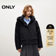 ONLY2025冬季新款寬松三防落肩短款抽繩白鴨絨羽絨服女|125423056 H1Z黑色 S
