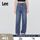 Lee25秋冬新品428舒適高腰直腳五袋款中藍女牛仔褲 中藍色  27 