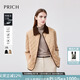 PRICH【三防+中空保暖】時(shí)尚燈芯絨拼接領(lǐng)菱格棉服新年2025冬季新款 35米色 S 160
